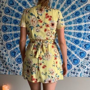 Yellow floral mini sundress